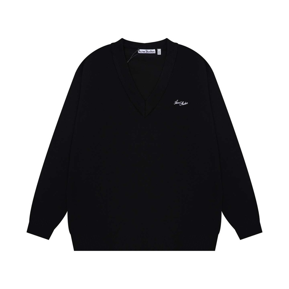 Acne Classic Black V-Neck Sweater